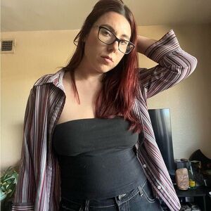 Apt. 9 Red and Black Striped Shirt